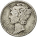 UNITED STATES, Mercury Dime, Dime, 1936, U.S. Mint, KM #140, VF(20-25), Silver,.