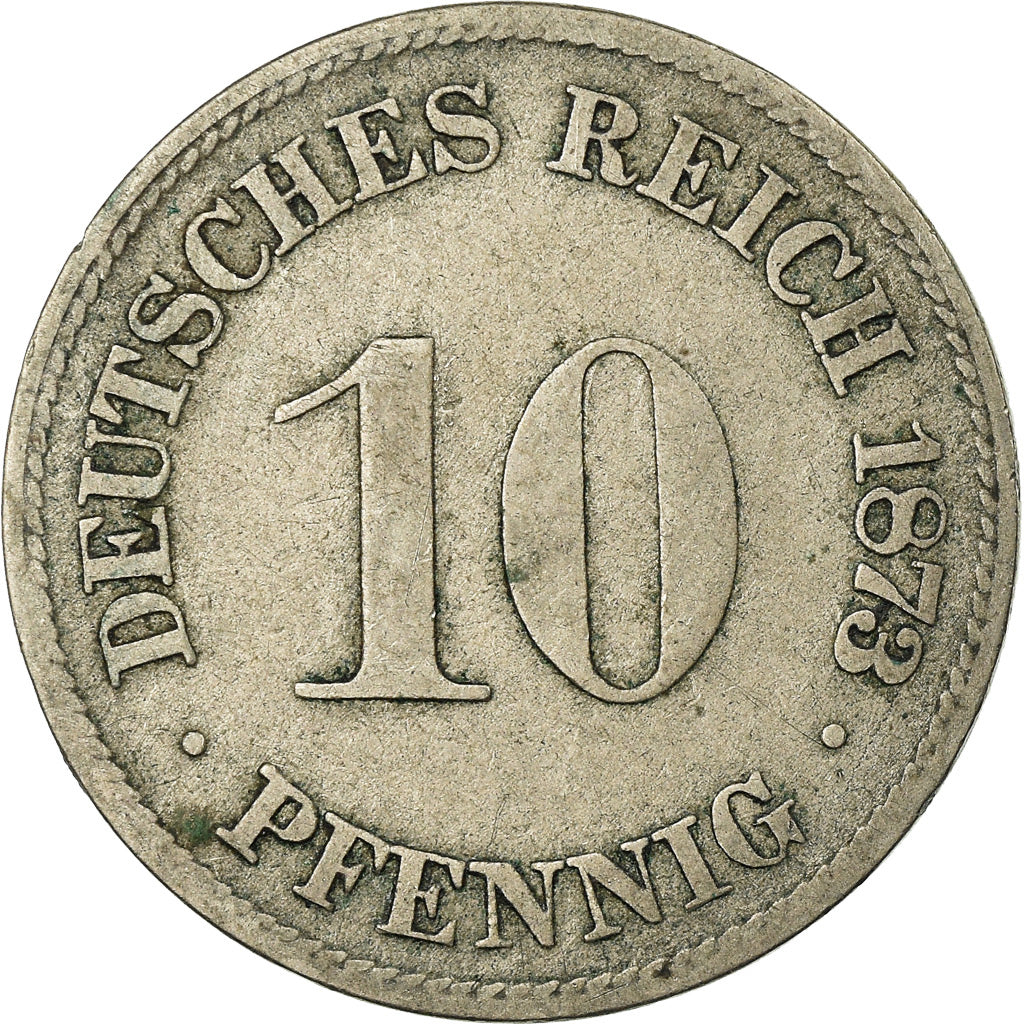 Coin, GERMANY - EMPIRE, Wilhelm I, 10 Pfennig, 1873, Munich, VF(30-35)