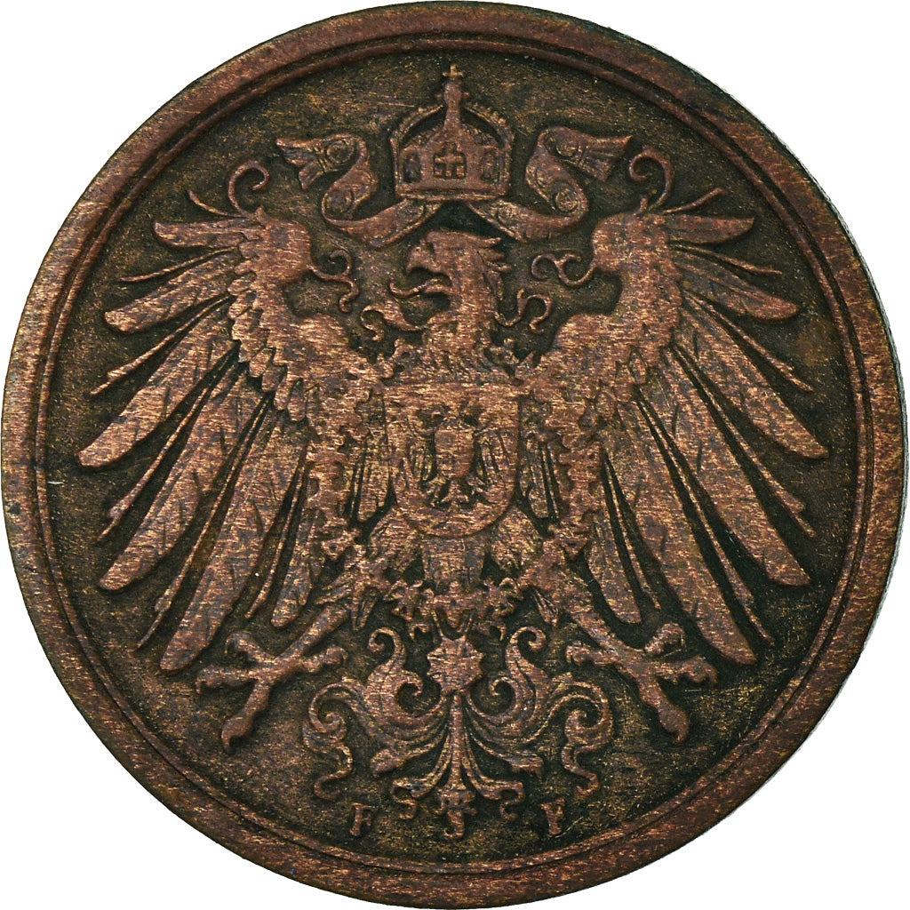 Münze, GERMANY - EMPIRE, Wilhelm II, 2 Pfennig, 1904, Hambourg, S+, Kupfer