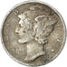 UNITED STATES, Mercury Dime, Dime, 1936, U.S. Mint, KM #140, VF(20-25), Silver,.