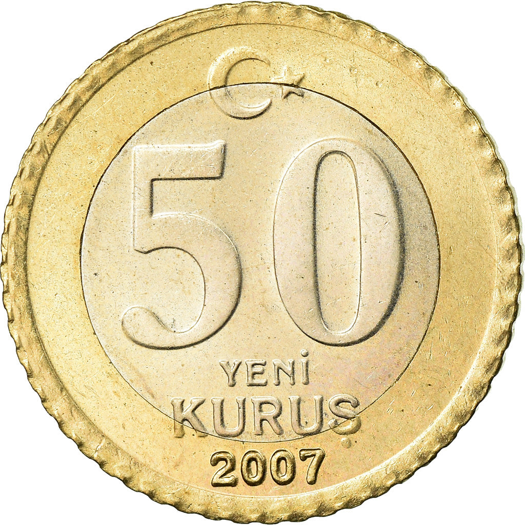 Monnaie, Turquie, 50 New Kurus, 2007, Istanbul, SUP, Bi-Metallic, KM:1168