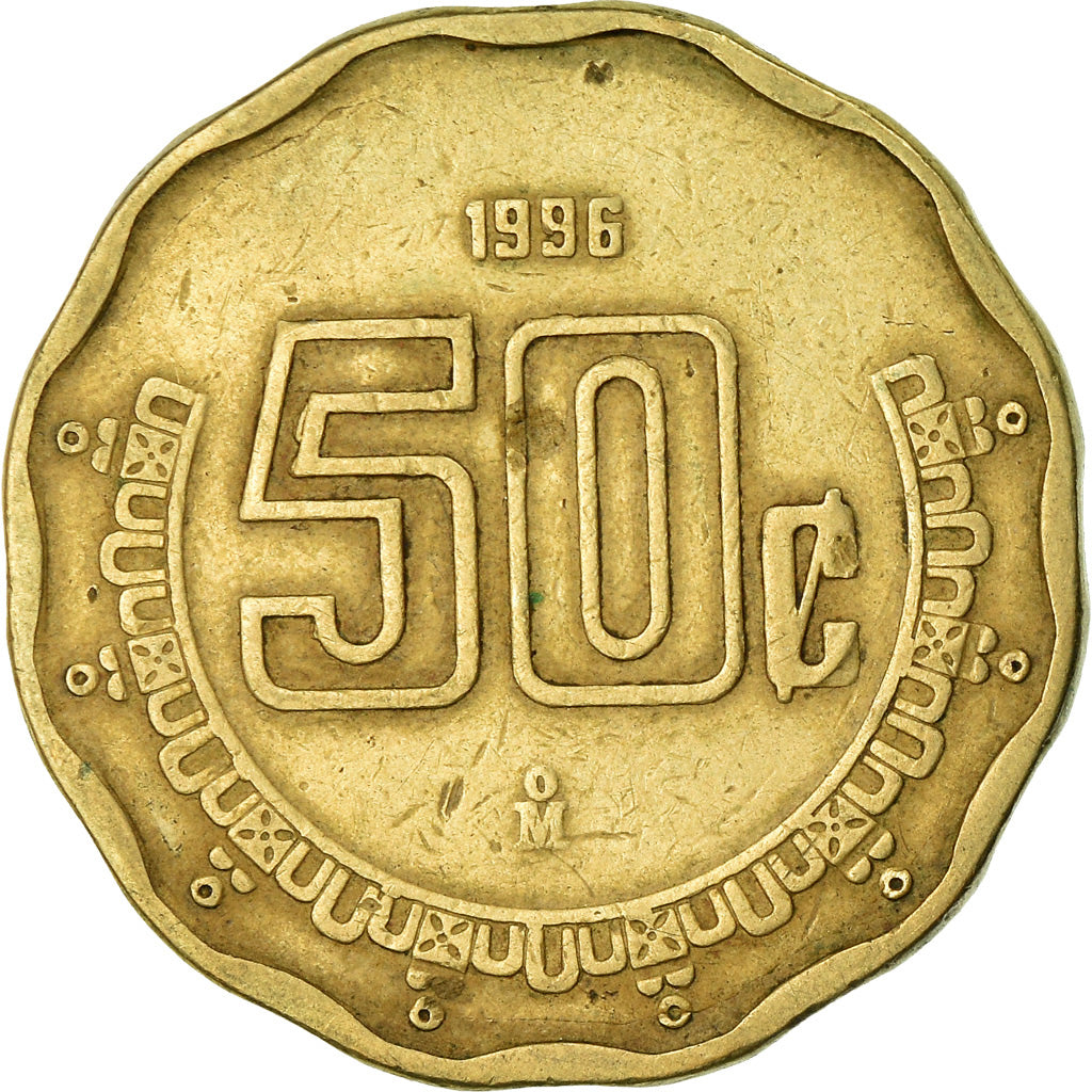 Moneda, México, 50 Centavos, 1996, Mexico City, MBC, Aluminio - bronce, KM:549