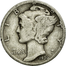 Moneta, Stati Uniti, Mercury Dime, Dime, 1936, U.S. Mint, Denver, MB, Argento