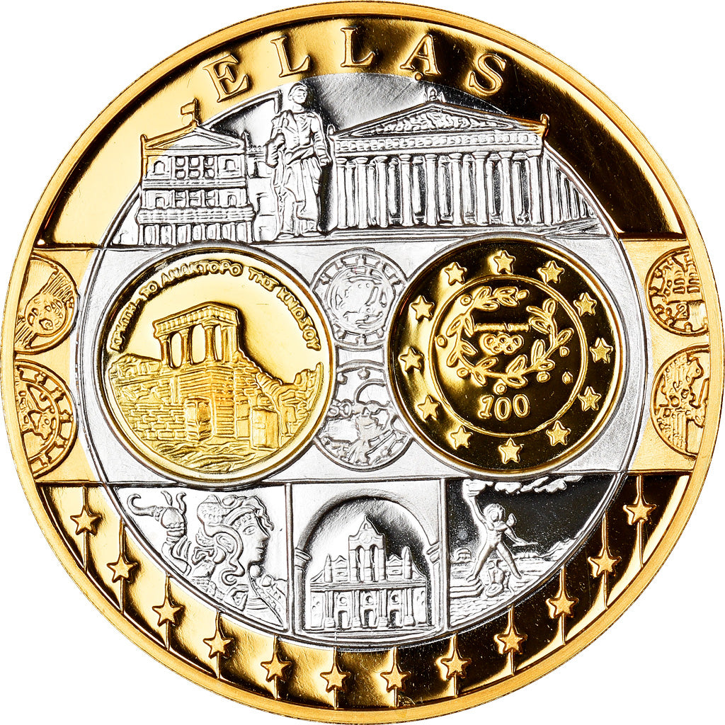 Greece, Medal, Euro, Europa, Politics, Society, War, MS(65-70), Silver