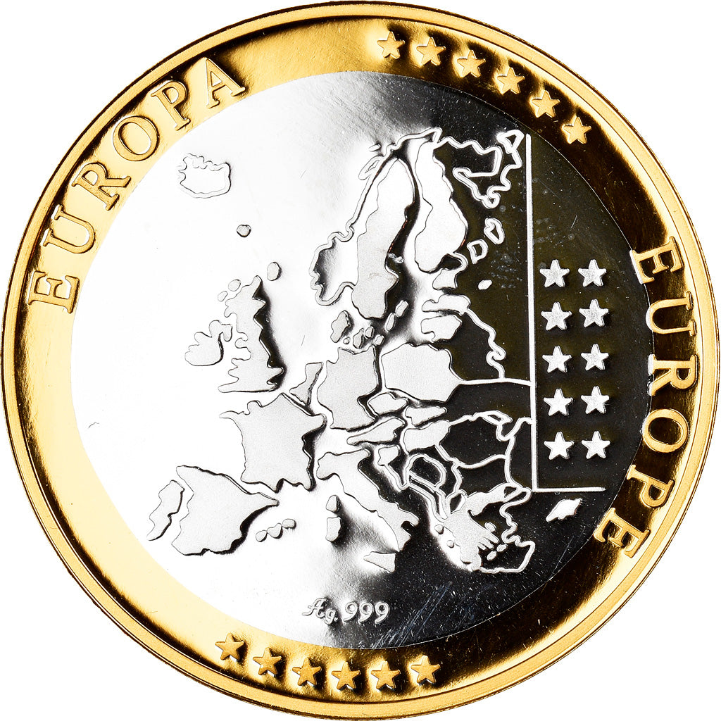 Greece, Medal, Euro, Europa, Politics, Society, War, MS(65-70), Silver