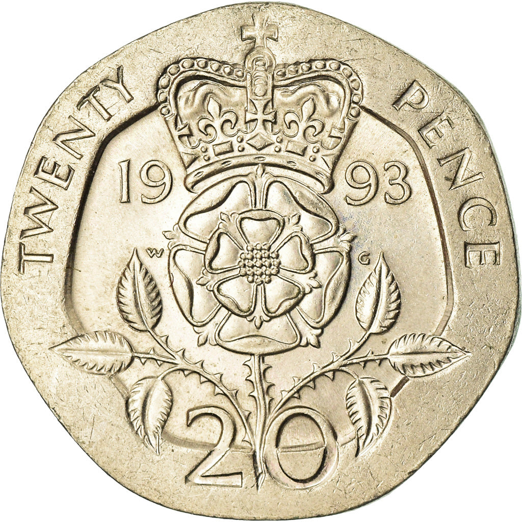 Münze, Großbritannien, Elizabeth II, 20 Pence, 1993, VZ, Copper-nickel, KM:939