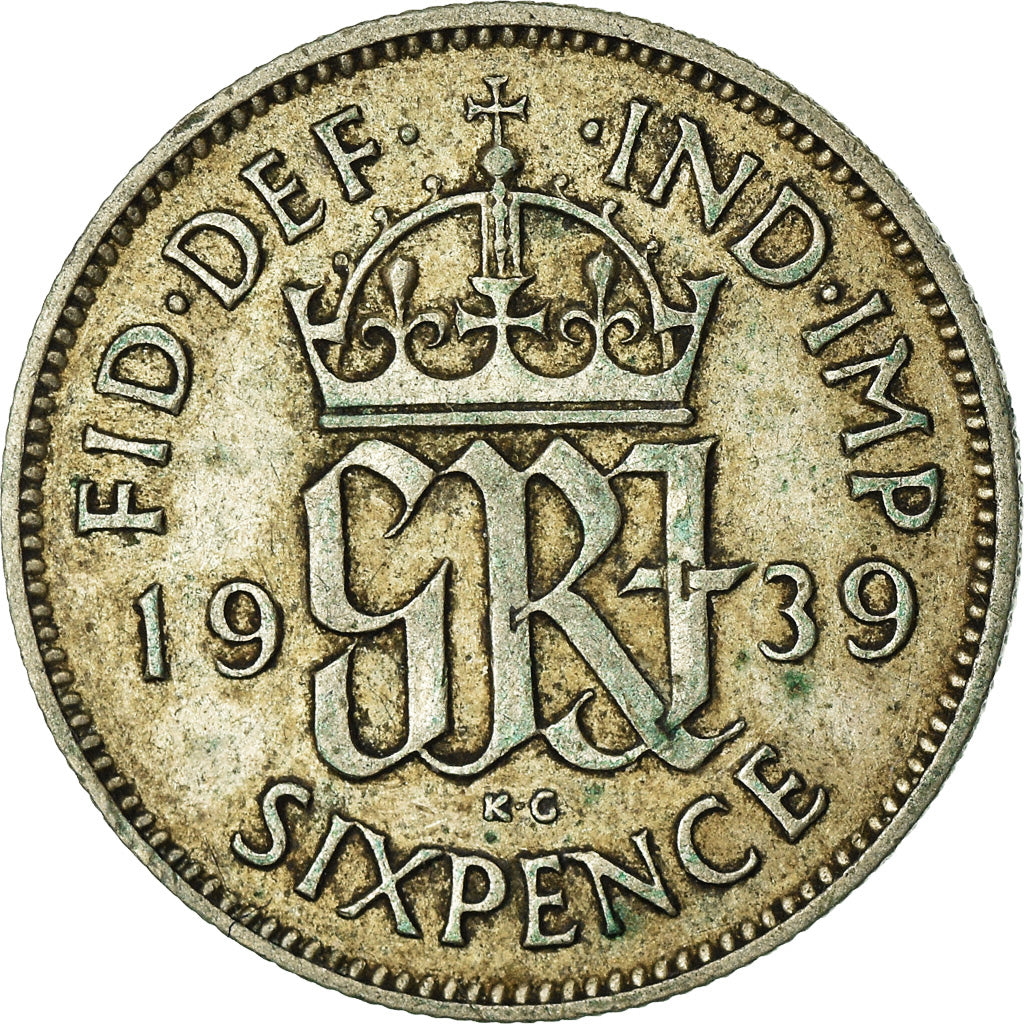 Münze, Großbritannien, George VI, 6 Pence, 1939, S, Silber, KM:852