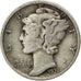 UNITED STATES, Mercury Dime, Dime, 1936, U.S. Mint, KM #140, VF(20-25), Silver,.