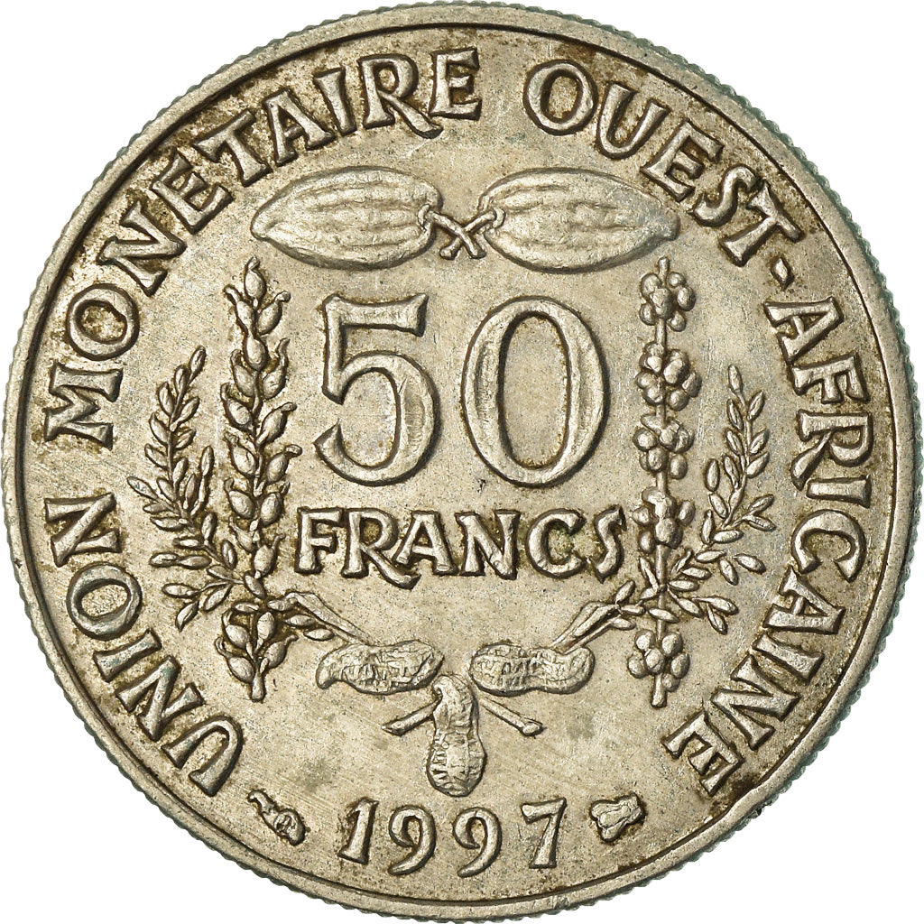 Moneda, Estados del África Occidental, 50 Francs, 1997, MBC, Cobre - níquel
