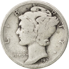 UNITED STATES, Mercury Dime, Dime, 1928, U.S. Mint, KM #140, VF(20-25), Silver,.