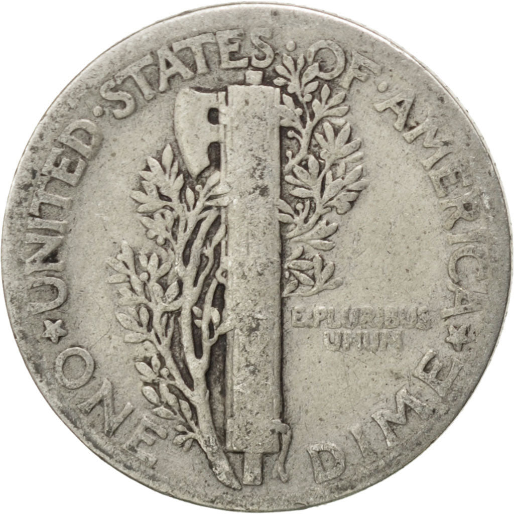 UNITED STATES, Mercury Dime, Dime, 1928, U.S. Mint, KM #140, VF(20-25), Silver,.