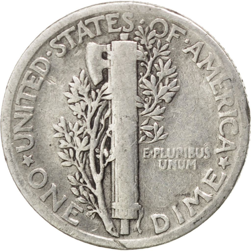 UNITED STATES, Mercury Dime, Dime, 1928, U.S. Mint, KM #140, VF(20-25), Silver,.