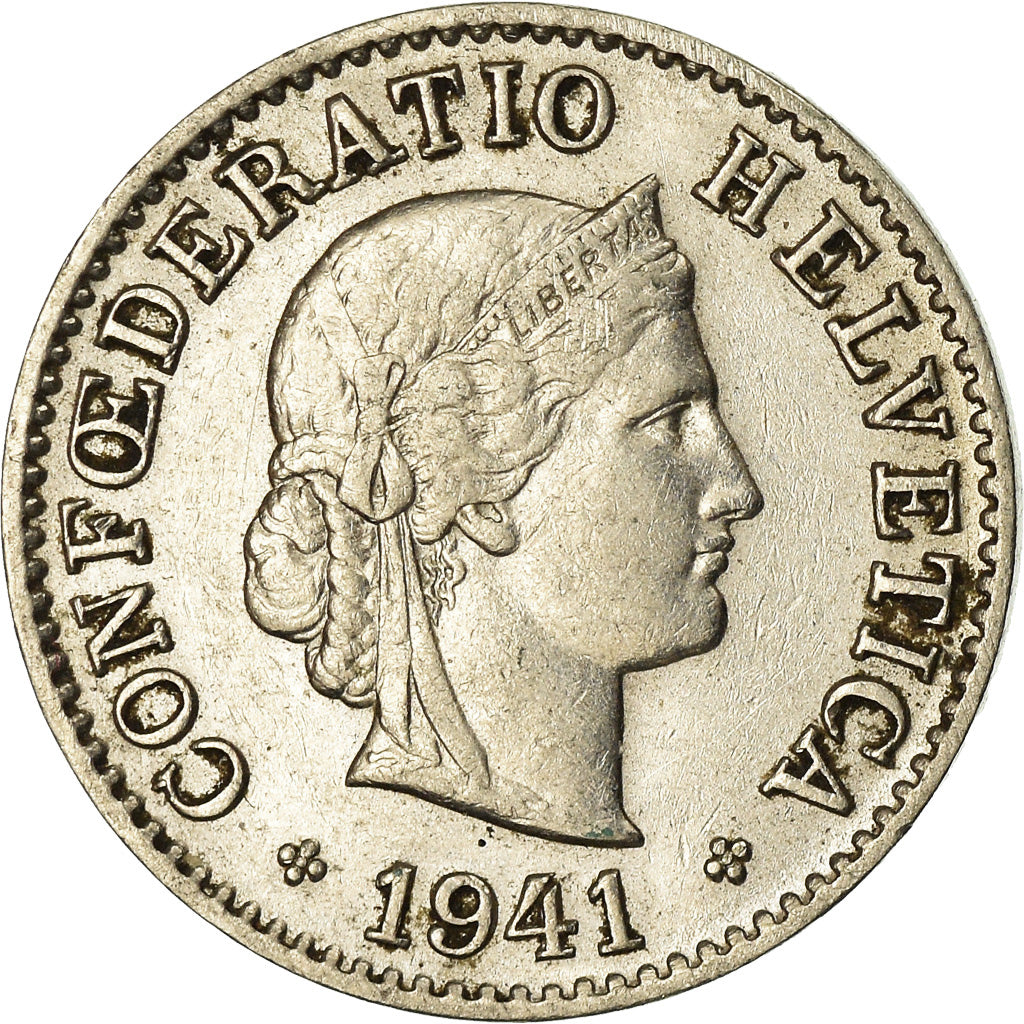 Coin, Switzerland, 5 Rappen, 1941, Bern, EF(40-45), Nickel, KM:26b