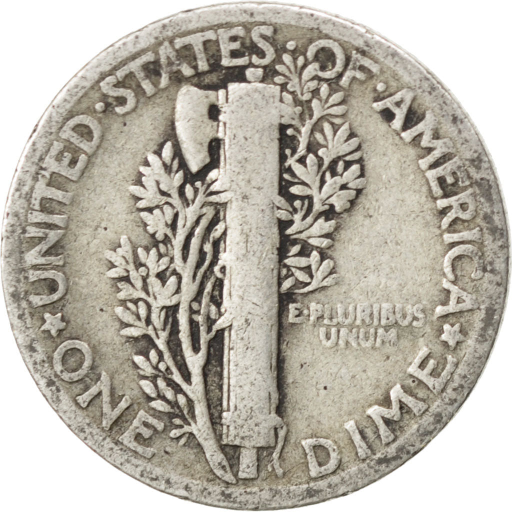 UNITED STATES, Mercury Dime, Dime, 1928, U.S. Mint, KM #140, VF(30-35), Silver,.