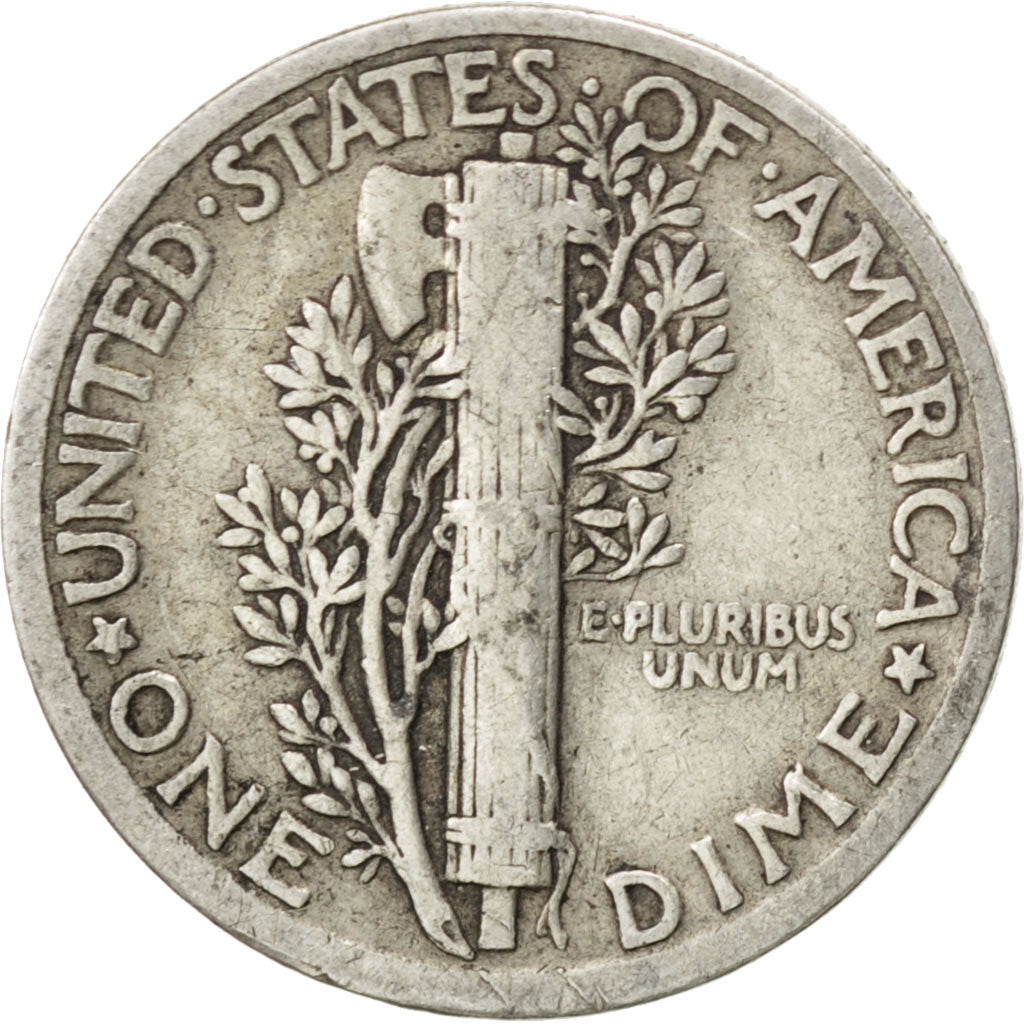 UNITED STATES, Mercury Dime, Dime, 1926, U.S. Mint, KM #140, VF(30-35), Silver,.
