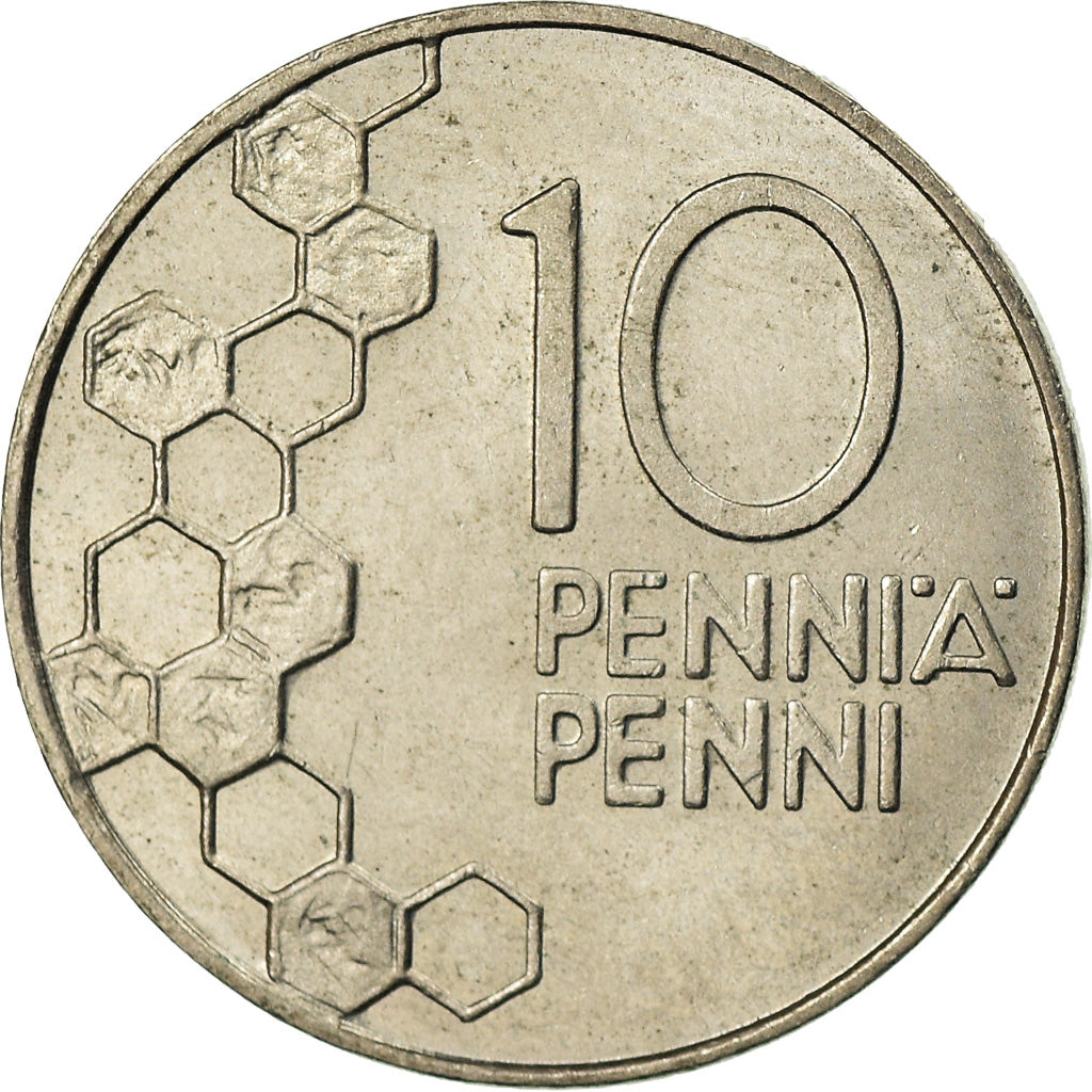 Coin, Finland, 10 Pennia, 1990, EF(40-45), Aluminum, KM:46a