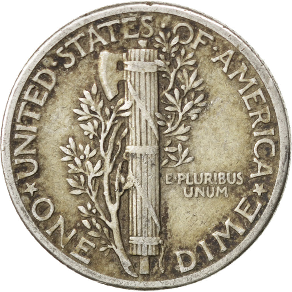 UNITED STATES, Mercury Dime, Dime, 1937, U.S. Mint, KM #140, VF(30-35), Silver,.