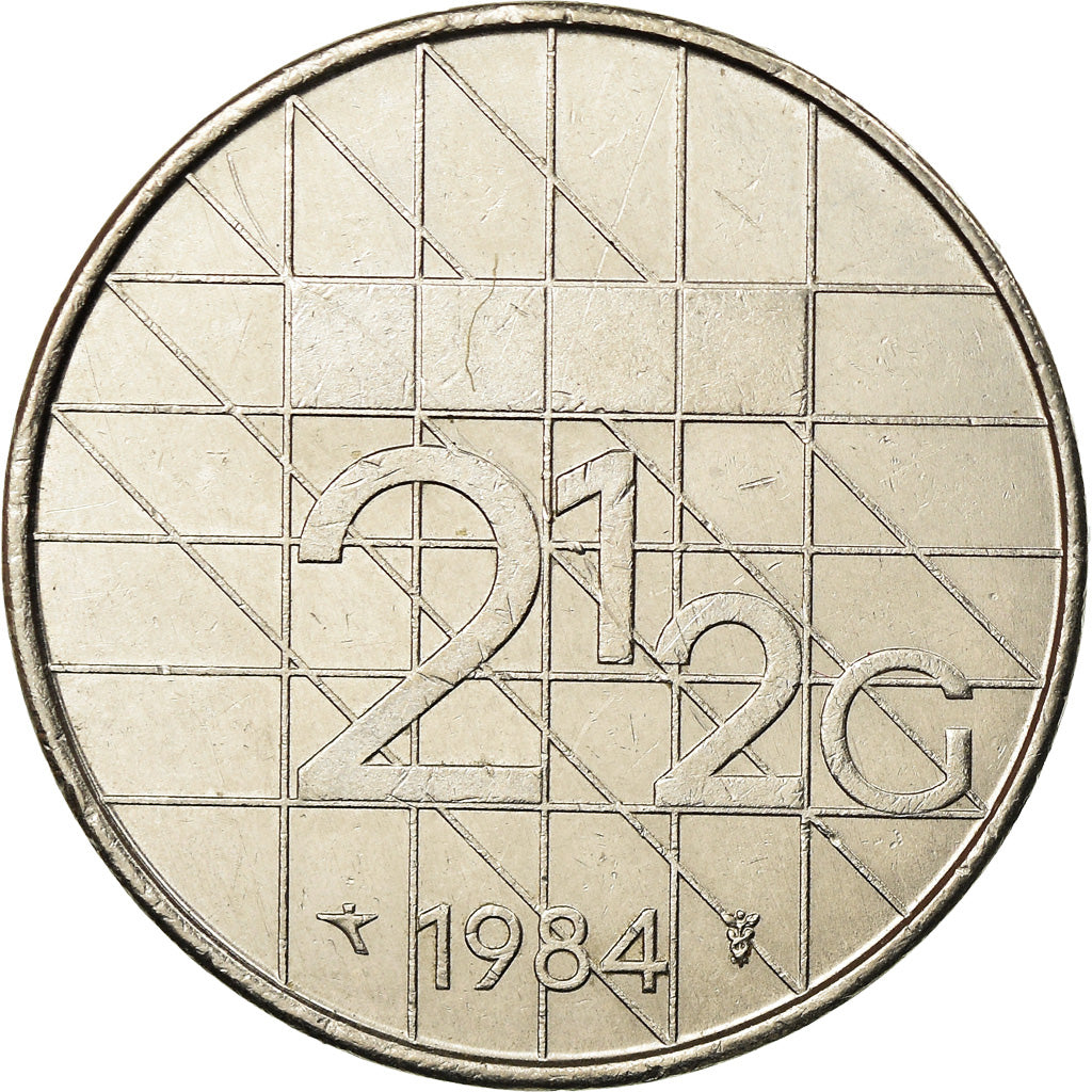 Munten, Nederland, Beatrix, 2-1/2 Gulden, 1984, ZF, Nickel, KM:206