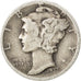 UNITED STATES, Mercury Dime, Dime, 1937, U.S. Mint, KM #140, EF(40-45), Silver,.