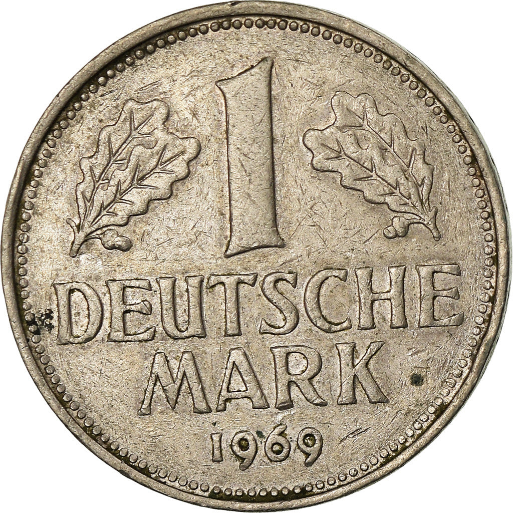 Moneda, ALEMANIA - REPÚBLICA FEDERAL, Mark, 1969, Karlsruhe, MBC, Cobre -