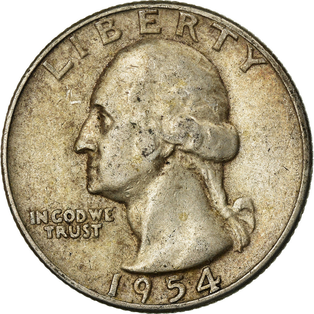 Coin, United States, Washington Quarter, Quarter, 1954, U.S. Mint, Philadelphia