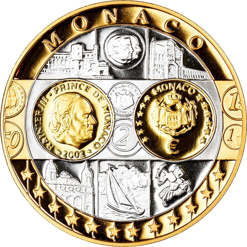 Monaco, Medal, L'Europe, Monaco, Politics, Society, War, MS(65-70), Silver