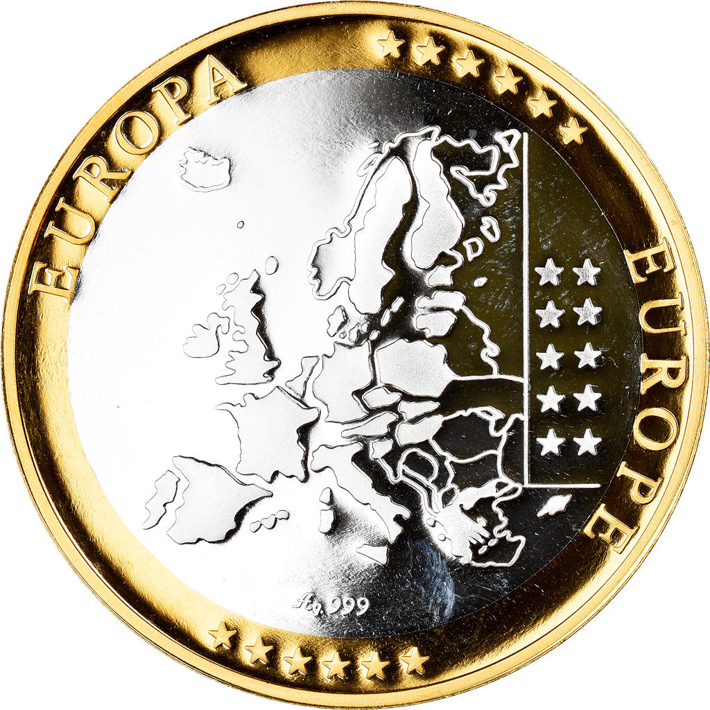 Monaco, Medal, L'Europe, Monaco, Politics, Society, War, MS(65-70), Silver