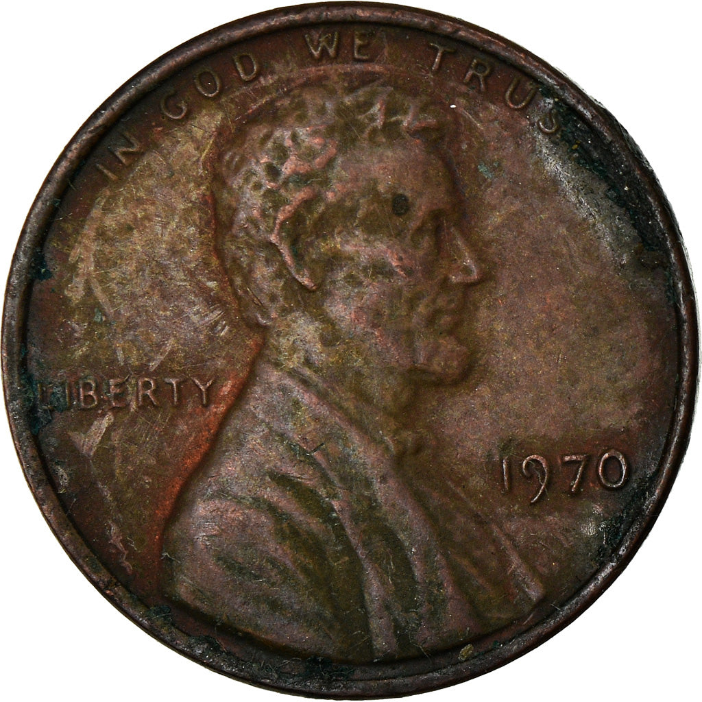 Moeda, Estados Unidos da América, Lincoln Cent, Cent, 1970, U.S. Mint