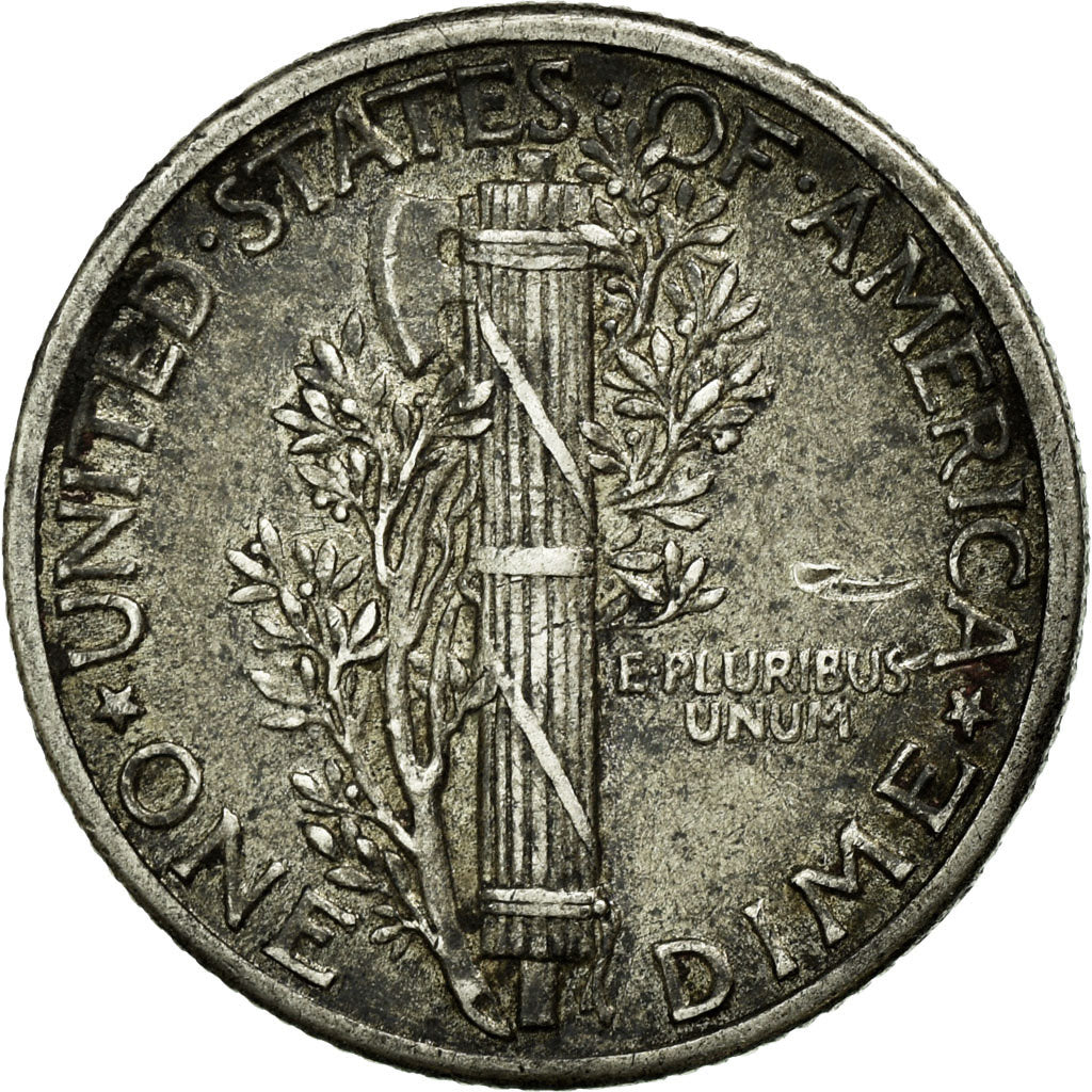 Coin, United States, Mercury Dime, Dime, 1937, U.S. Mint, Philadelphia