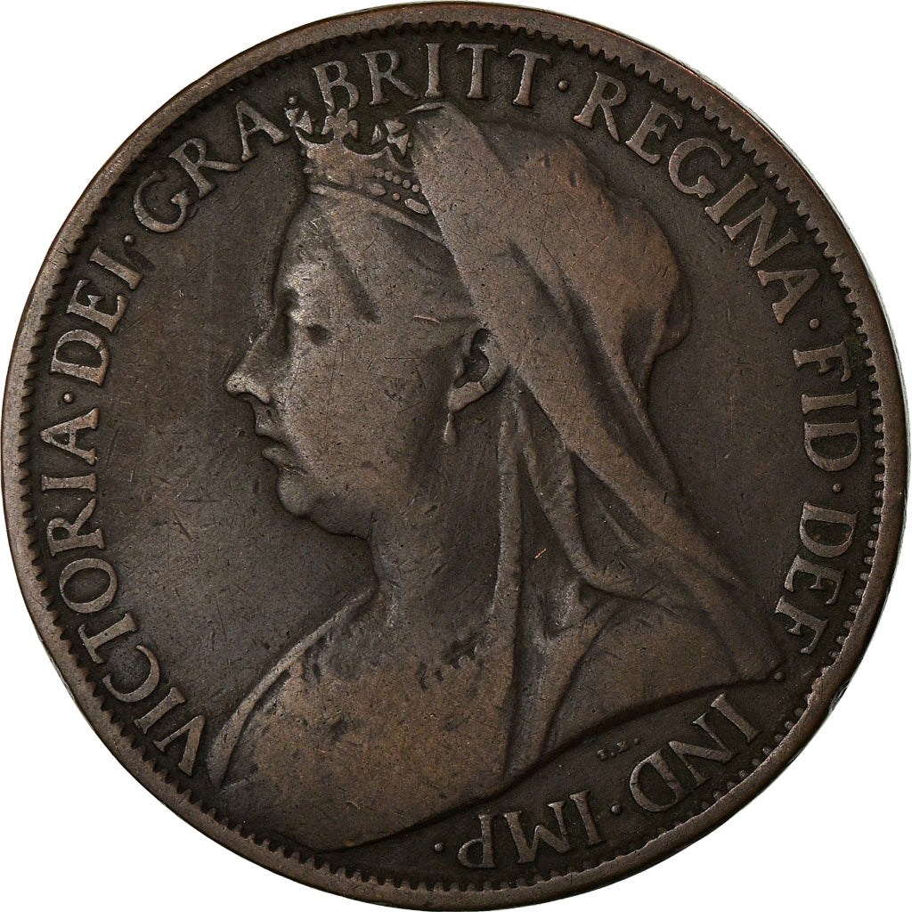 Coin, Great Britain, Victoria, Penny, 1900, VF(20-25), Bronze, KM:790