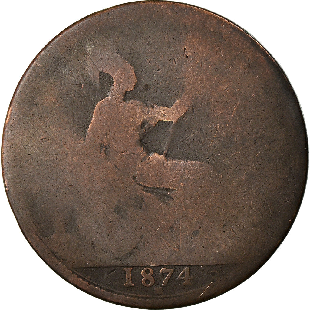 Münze, Großbritannien, Victoria, Penny, 1874, SGE, Bronze, KM:749.2