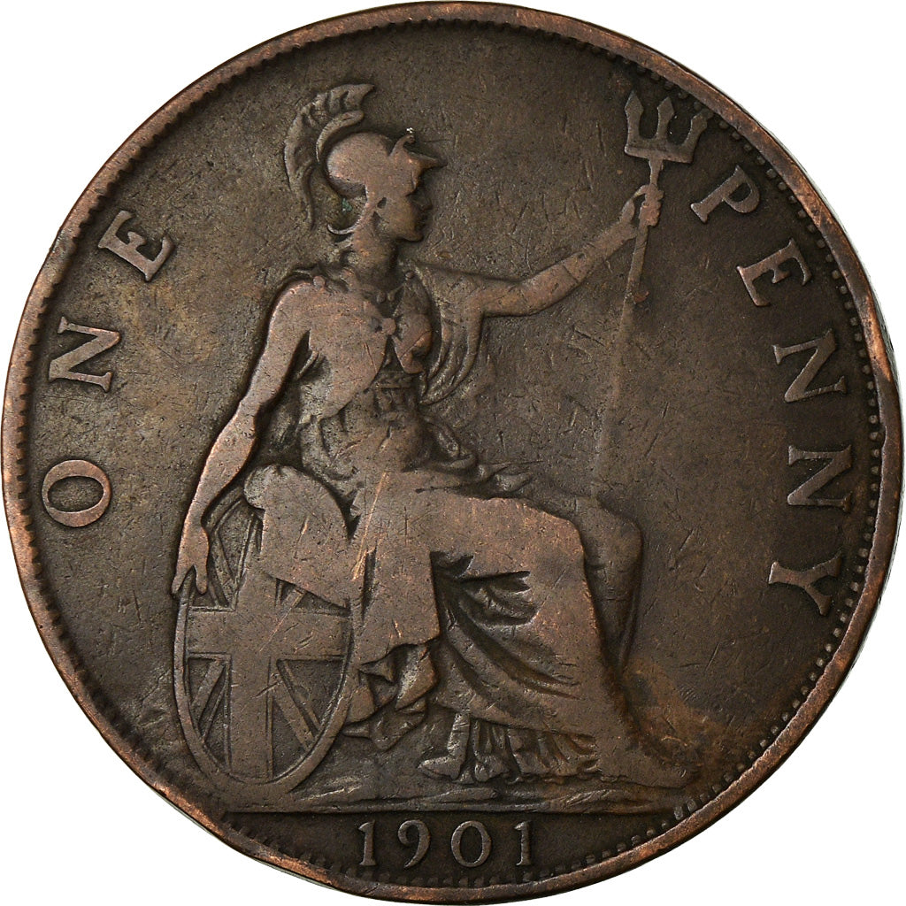 Coin, Great Britain, Victoria, Penny, 1901, VF(30-35), Bronze, KM:790