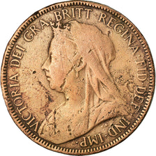 Coin, Great Britain, Victoria, 1/2 Penny, 1899, EF(40-45), Bronze, KM:789