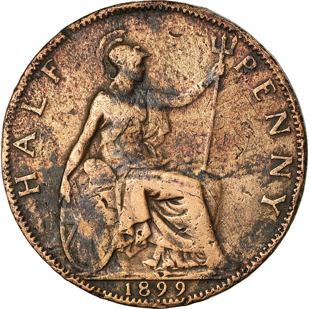 Coin, Great Britain, Victoria, 1/2 Penny, 1899, EF(40-45), Bronze, KM:789