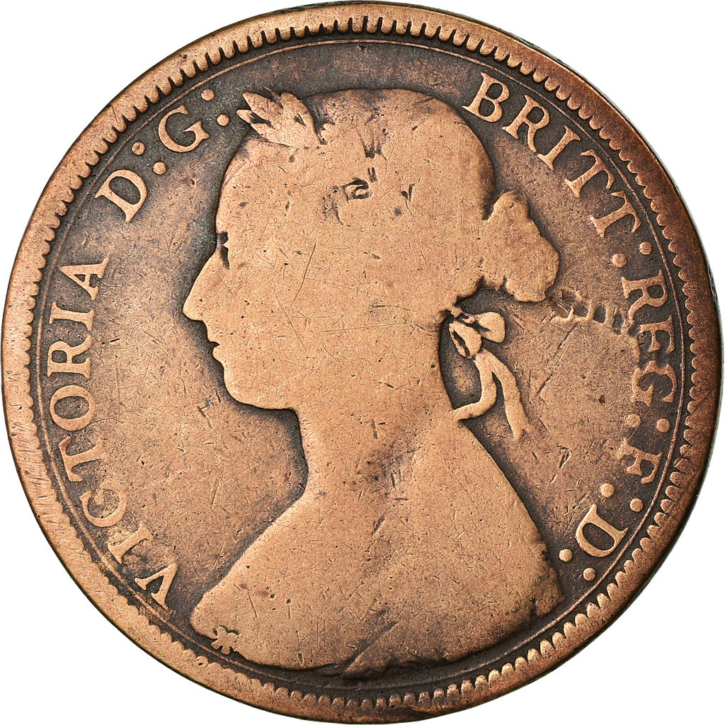 Coin, Great Britain, Victoria, 1/2 Penny, 1893, F(12-15), Bronze, KM:754