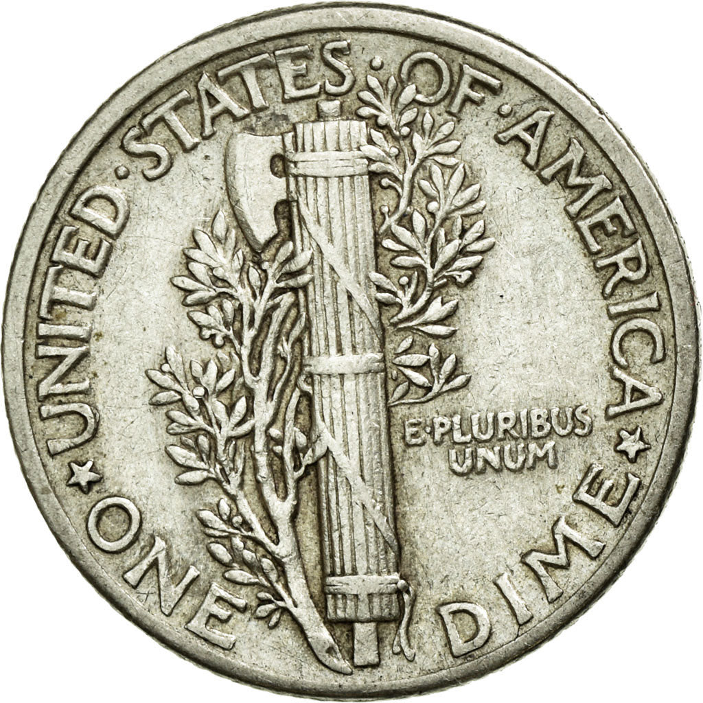 Coin, United States, Mercury Dime, Dime, 1937, U.S. Mint, Philadelphia