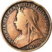 Monnaie, Grande-Bretagne, Victoria, 1/2 Penny, 1900, TB, Bronze, KM:789