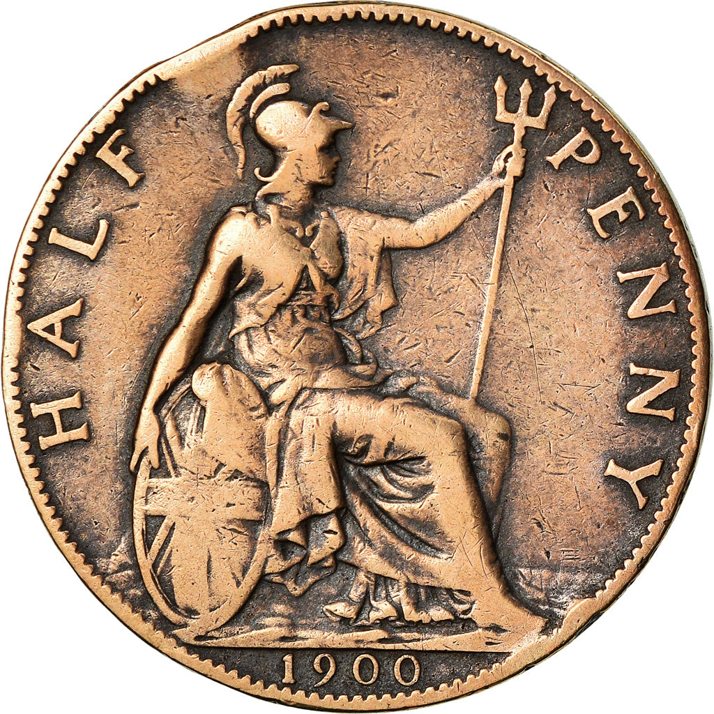 Monnaie, Grande-Bretagne, Victoria, 1/2 Penny, 1900, TB, Bronze, KM:789