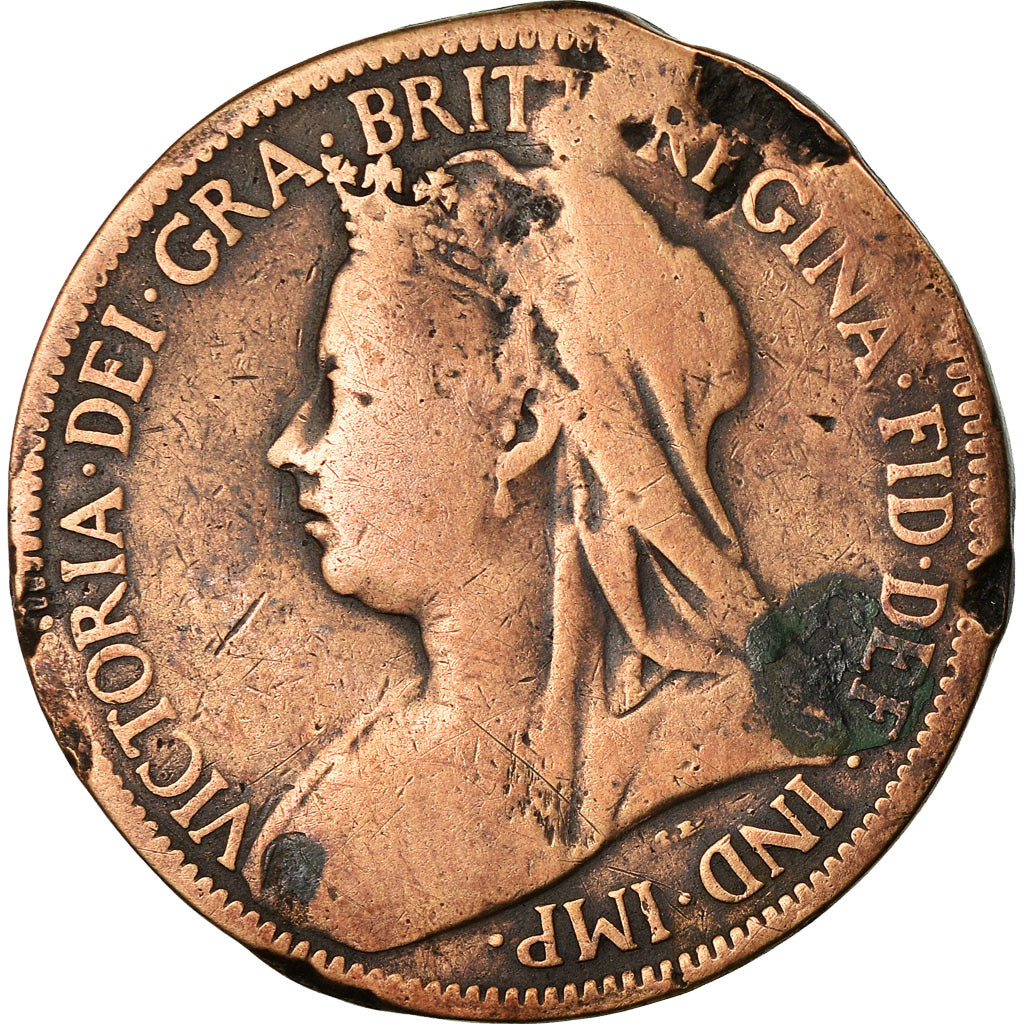 Monnaie, Grande-Bretagne, Victoria, 1/2 Penny, 1901, B+, Bronze, KM:789