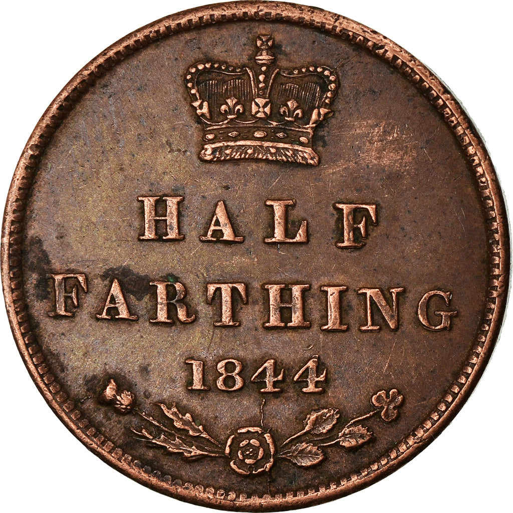 Coin, Great Britain, Victoria, 1/2 Farthing, 1844, EF(40-45), Copper, KM:738