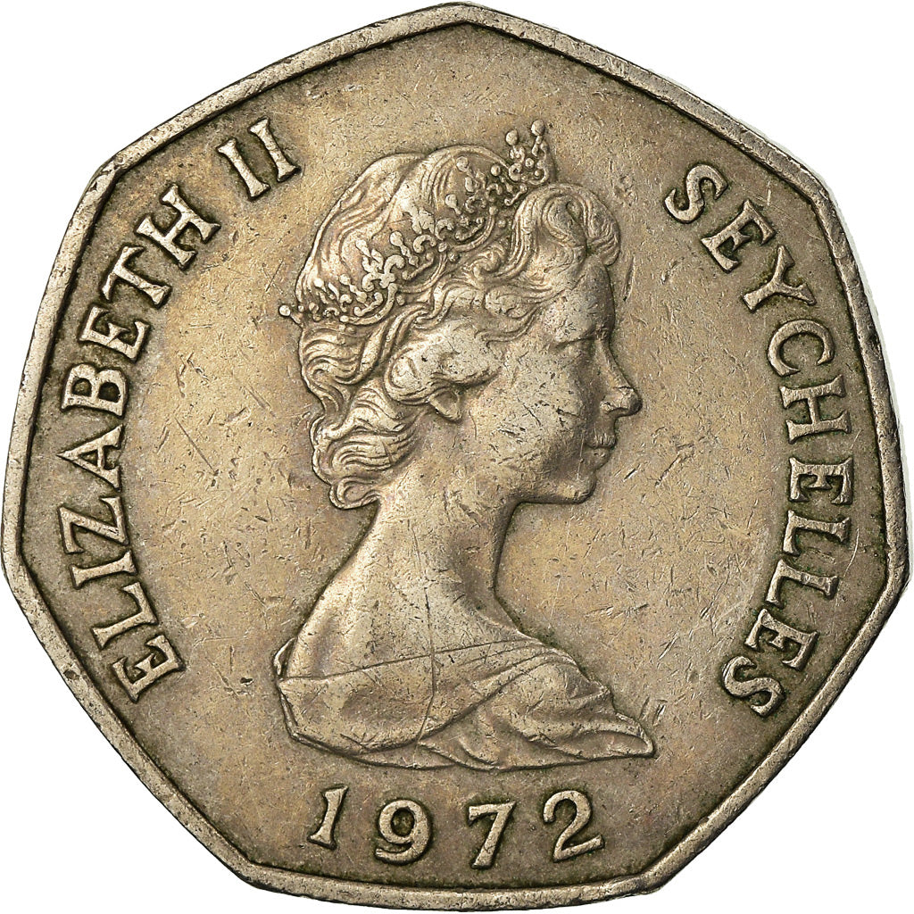 Coin, Seychelles, 5 Rupees, 1972, British Royal Mint, EF(40-45), Copper-nickel