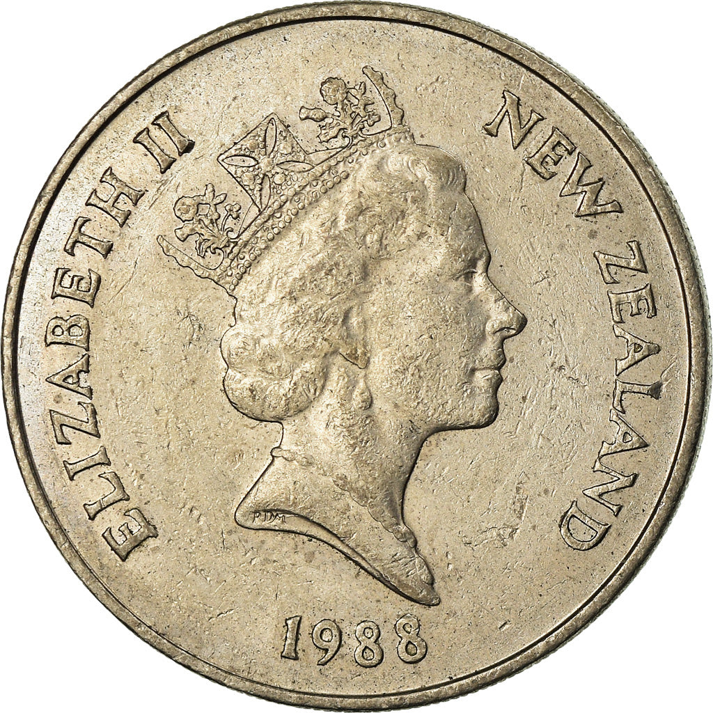 Moneta, Nuova Zelanda, Elizabeth II, 20 Cents, 1988, BB, Rame-nichel, KM:62