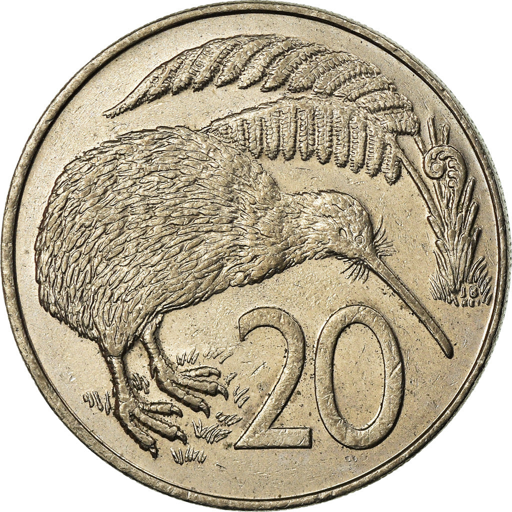 Moneta, Nuova Zelanda, Elizabeth II, 20 Cents, 1988, BB, Rame-nichel, KM:62