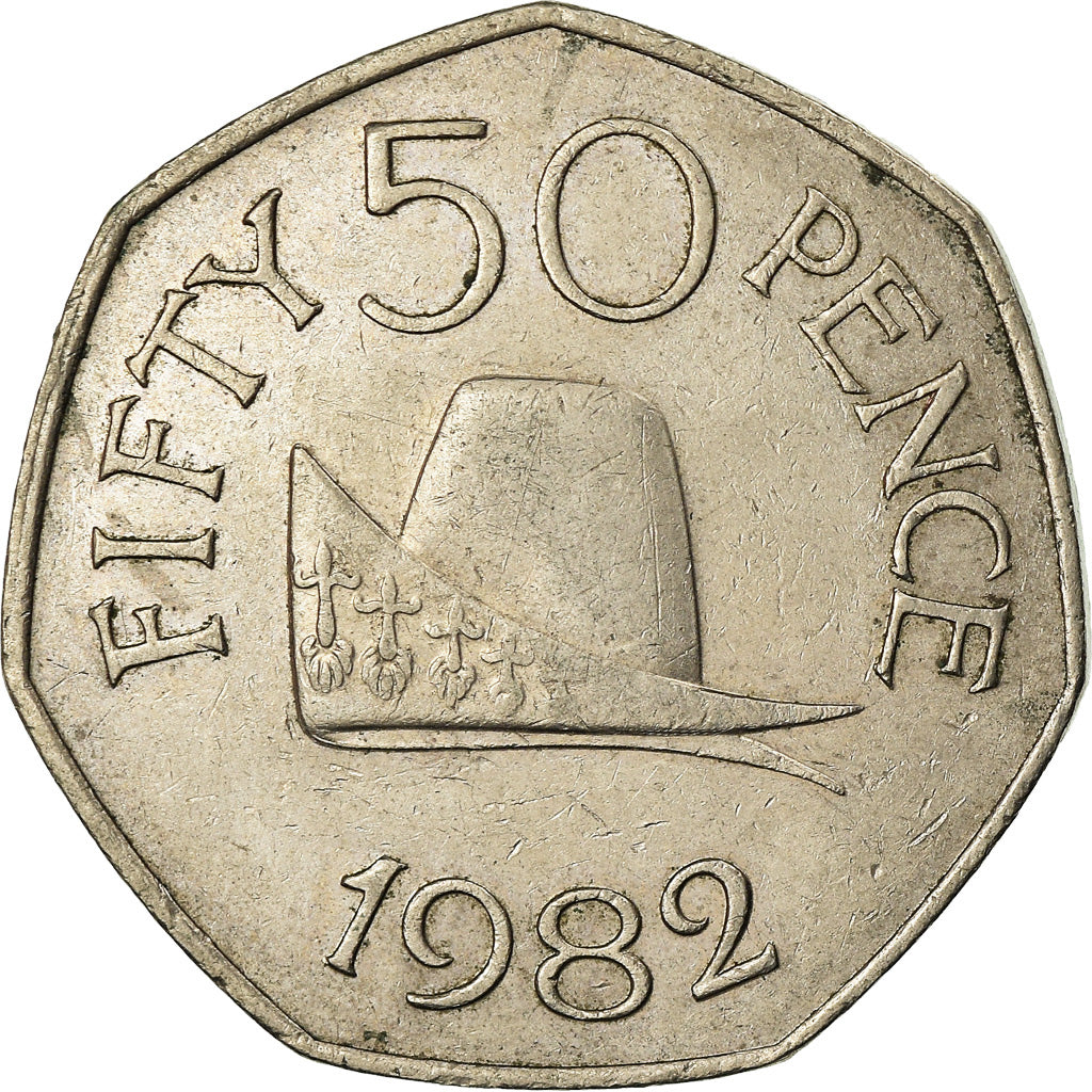 Münze, Guernsey, Elizabeth II, 50 Pence, 1982, SS, Copper-nickel, KM:34