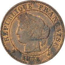 Coin, France, Cérès, Centime, 1878, Paris, AU(50-53), Bronze, KM:826.1