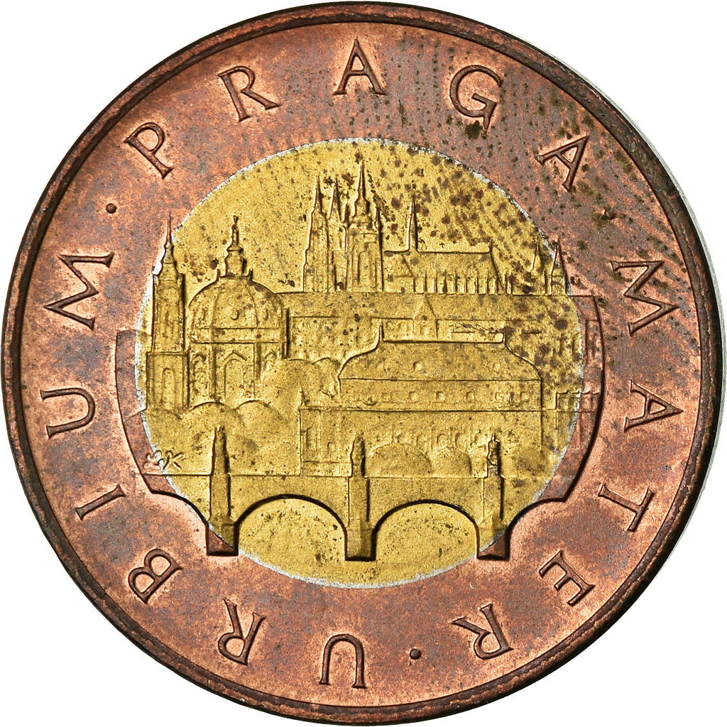 Coin, Czech Republic, 50 Korun, 1998, EF(40-45), Bi-Metallic, KM:1