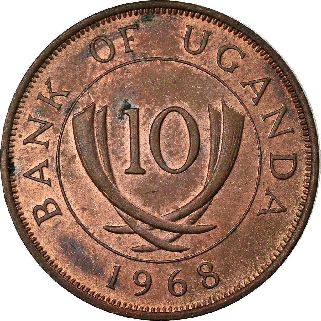 Münze, Uganda, 10 Cents, 1968, SS, Bronze, KM:2