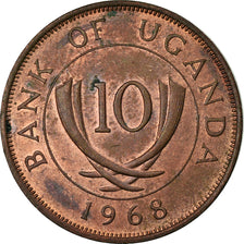 Münze, Uganda, 10 Cents, 1968, SS, Bronze, KM:2