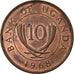 Münze, Uganda, 10 Cents, 1968, SS, Bronze, KM:2