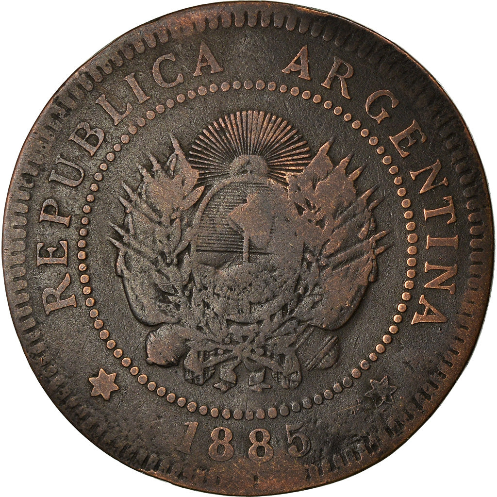Coin, Argentina, Centavo, 1885, VF(20-25), Bronze, KM:32